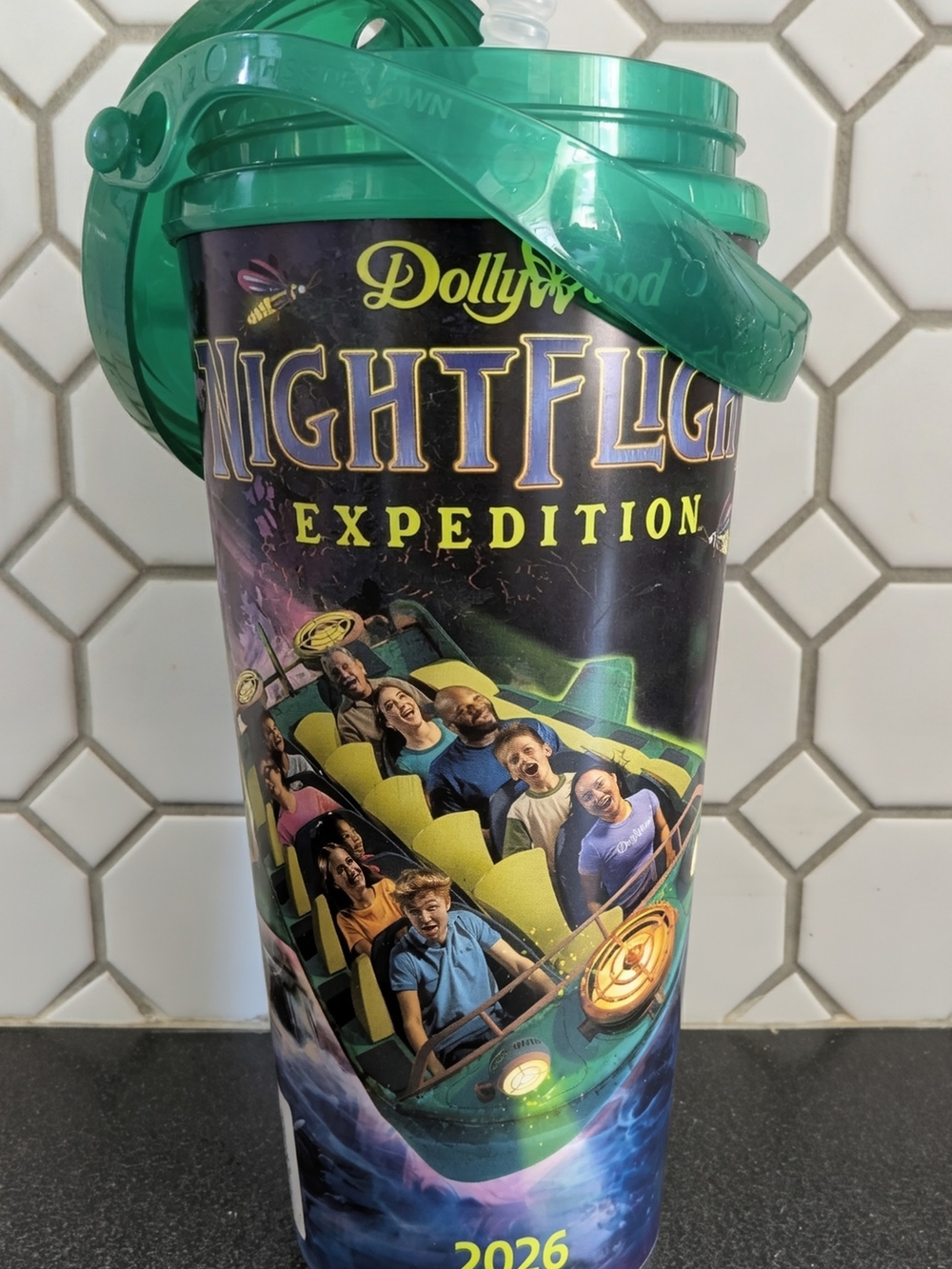 Dollywood Night Flight Expedition 2026 Souvenir Cup - Green Lid